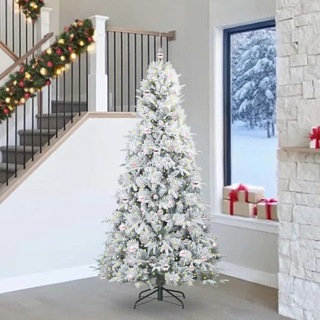 Albero di Natale Artificiale con Rami Pieghevoli Bianco 240 cm 3397512