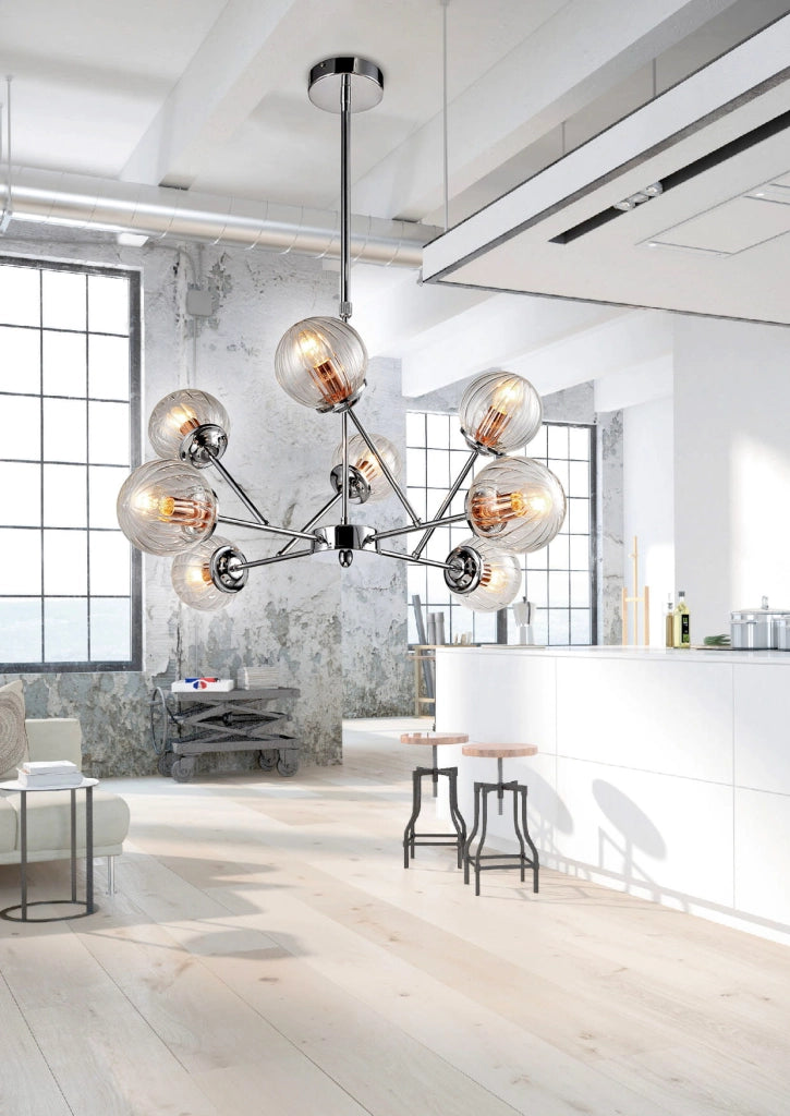 Lampadario Candellux Best 38-67289 cromo 8xE14 vetro