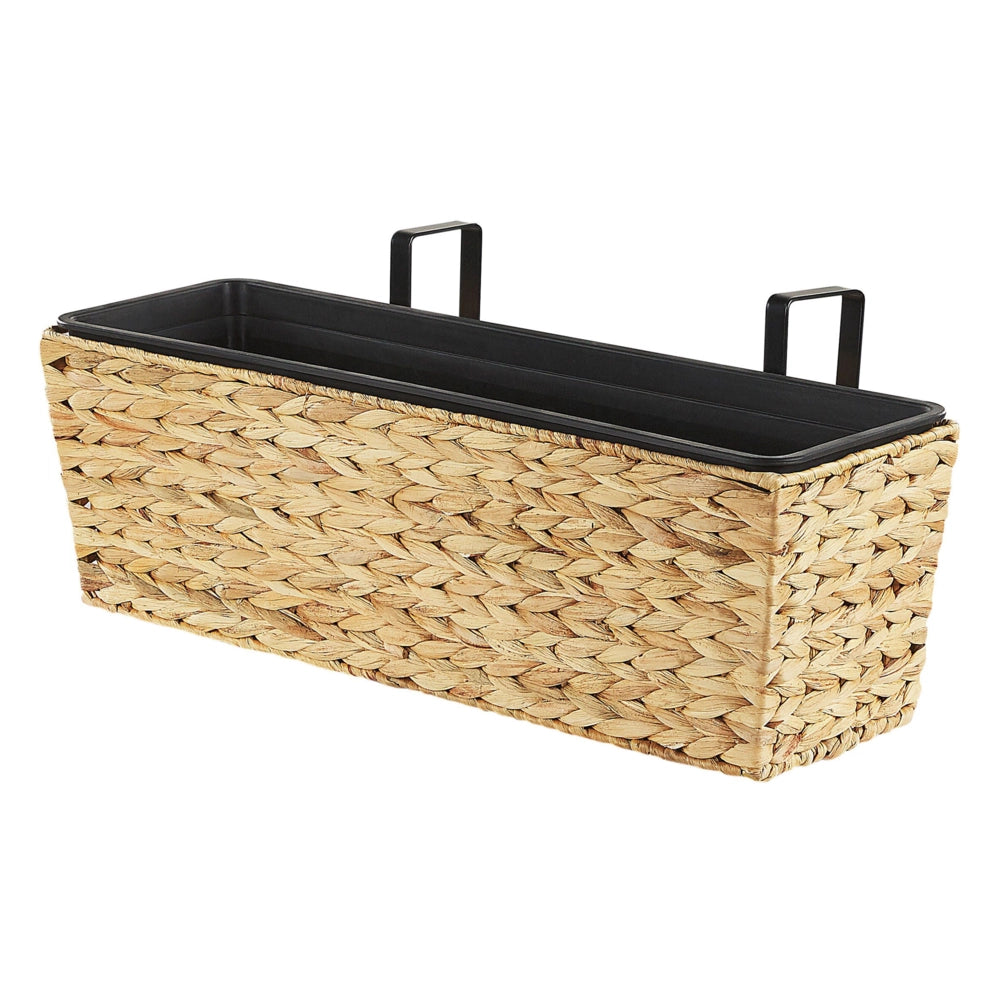 Vaso per piante Beige Giacinto d'acqua Intreccio Rettangolare 60 x 20 cm Sintetico con fori di scolo