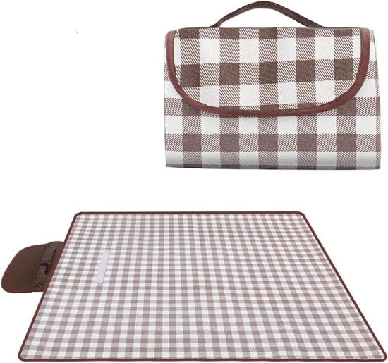 Tenda da picnic impermeabile ripiegabile - 200 x 200 cm - maniglia di trasporto - tenda da campeggio da picnic da viaggio - marrone