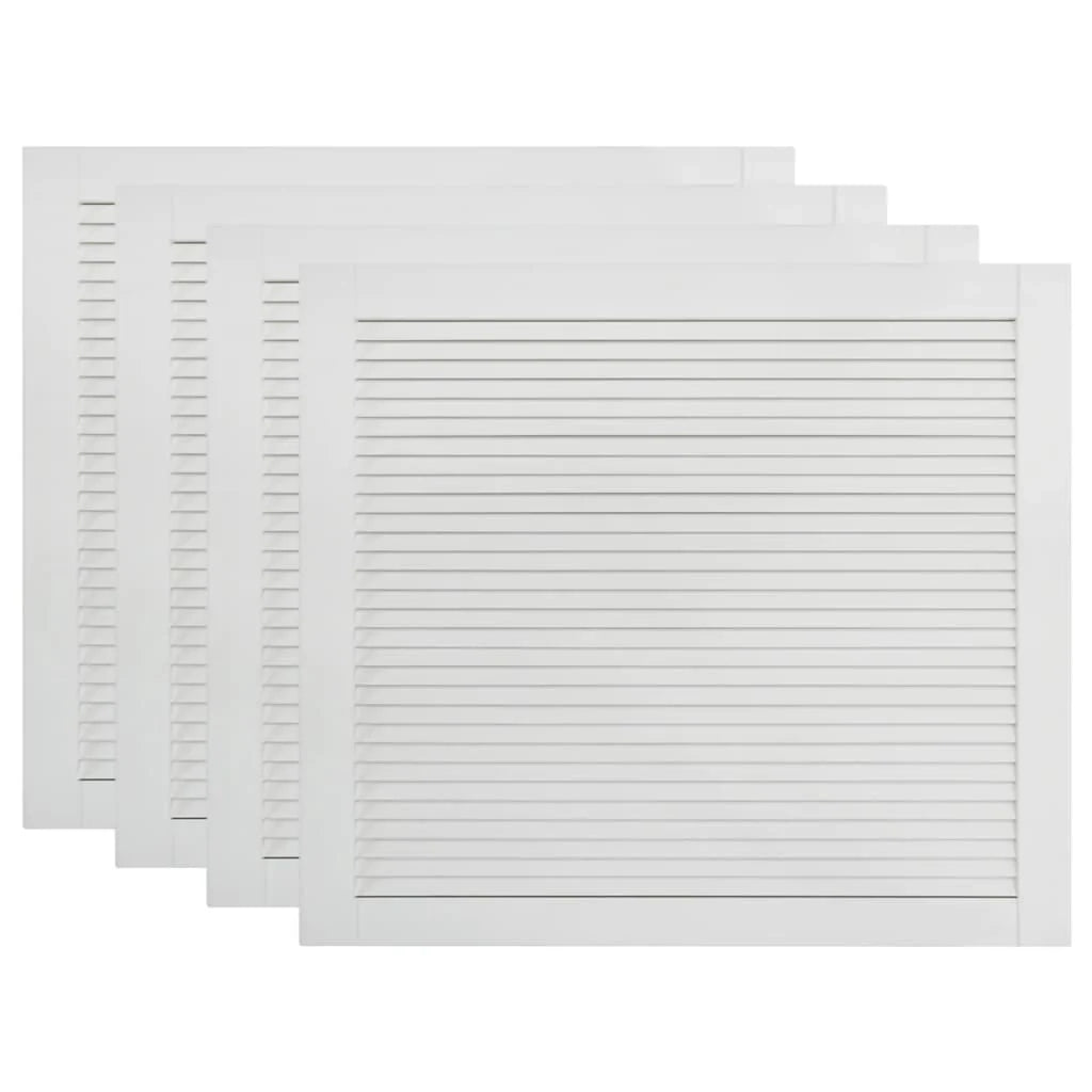 Set di 4 ante in legno massello di pino ante a persiana ante per armadi ante per scaffali rivestimento per armadi guardaroba 39,5 x 49,4 cm bianco 02_0003927