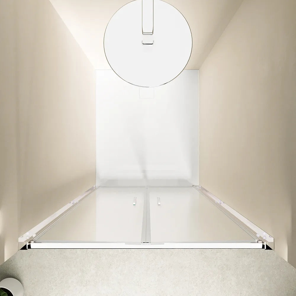 Porta doccia 75cm con apertura saloon profili slim cromati vetro 6mm opaco h190 | Portofino
