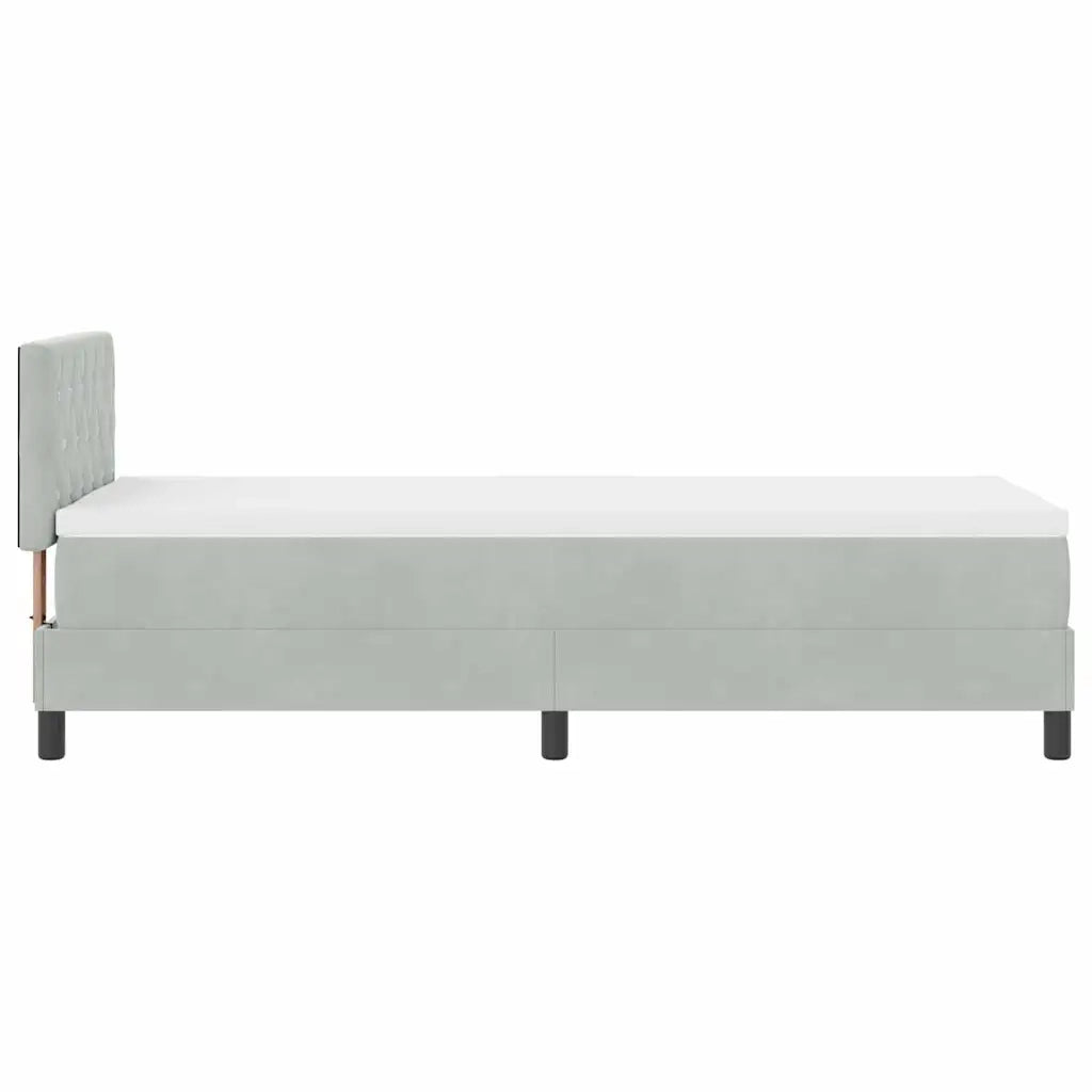 Letto a Sorgente LED con led Grigio chiaro 80 x 200 cm Velluto 3342548