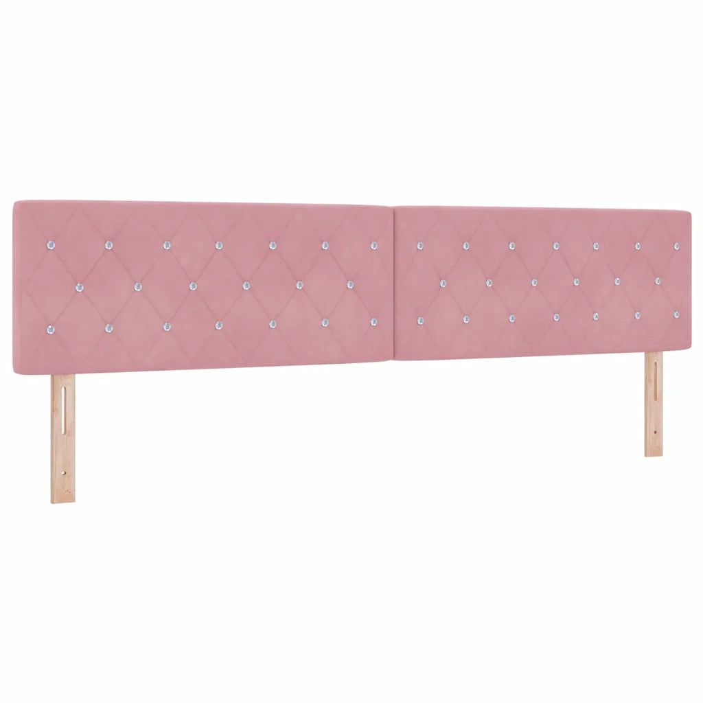Letto a Sorgente LED con materasso Rosa 200 x 200 cm Velluto