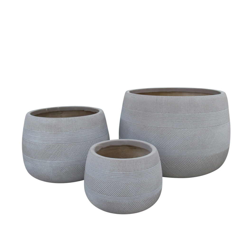 Set di 3 vasi in Fibra sintetica cm 55x55x37 - BENJY