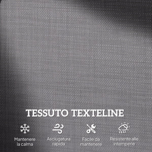 Panchina a Dondolo 2 Posti da Giardino 120x70x85 cm in Metallo e Tessuto a Rete Grigio