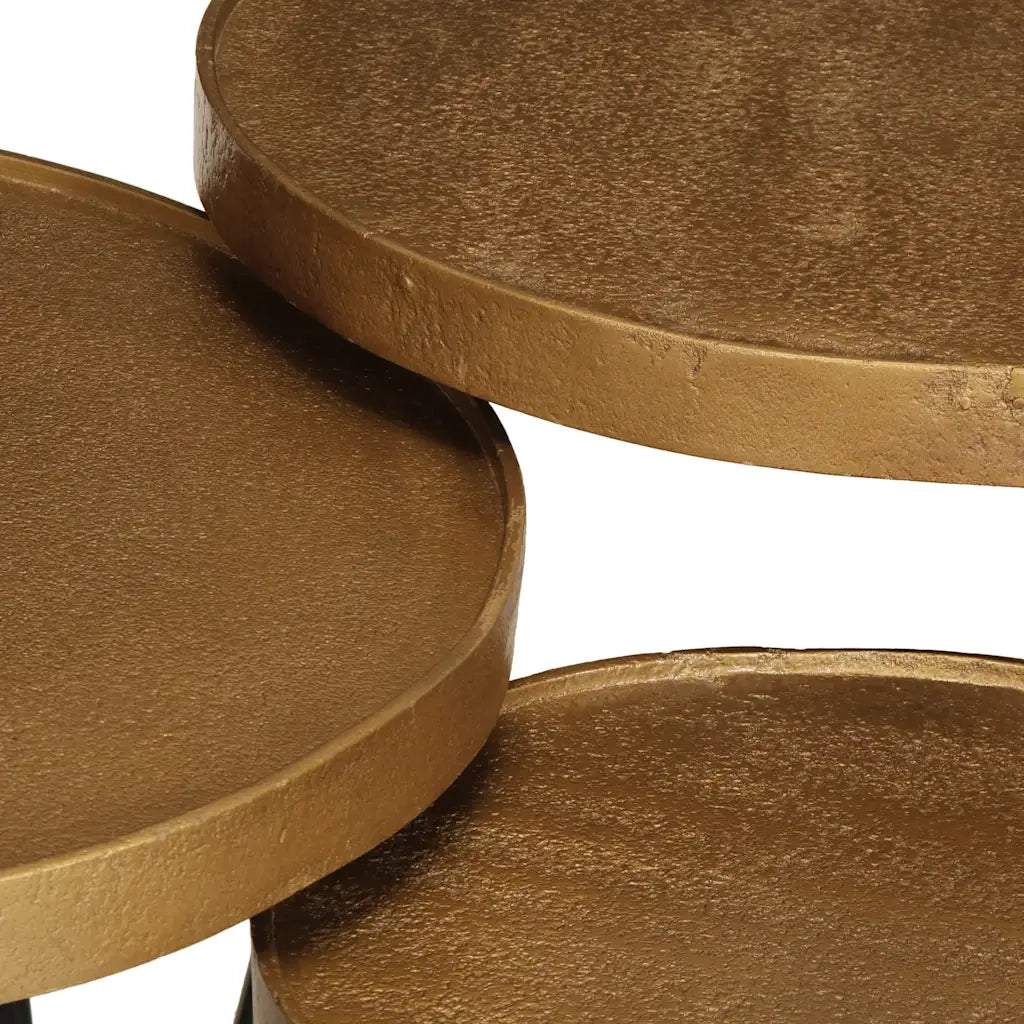 Tavolini da Salotto 3 pz Oro in Legno Multistrato 373640