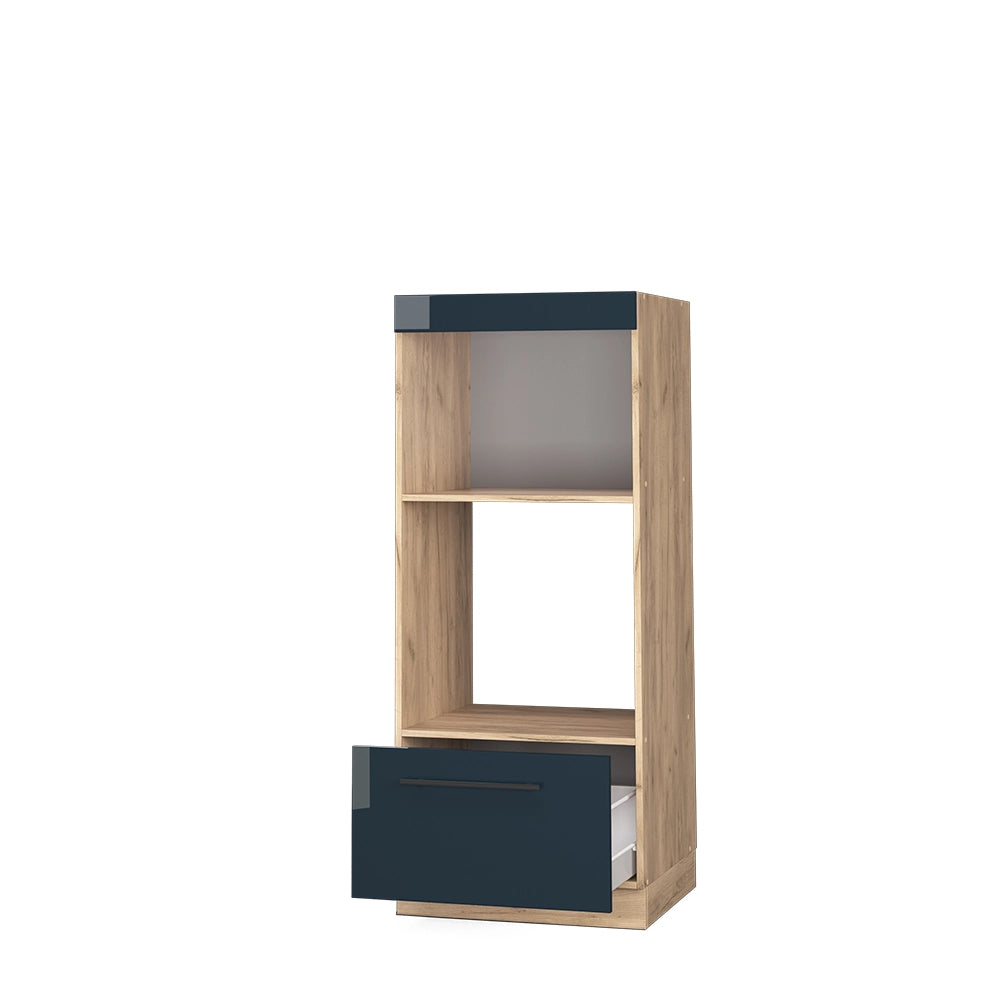 Vicco Set mobili bagno Blu scuro lucido 60 cm aperto
