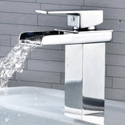 Acquavalvola, rubinetto da bagno in acciaio inossidabile, upgrade lussuoso con funzione a cascata con acqua calda e fredda, facile da installare, per bagno, toilette e vasca, finitura cromata