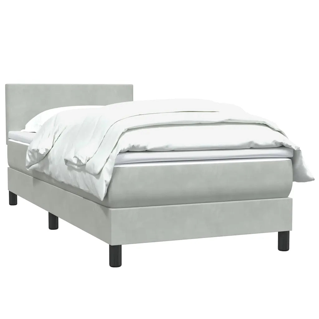 Giroletto a Molle con Materasso Grigio Chiaro 80x210 cm Velluto 3315993