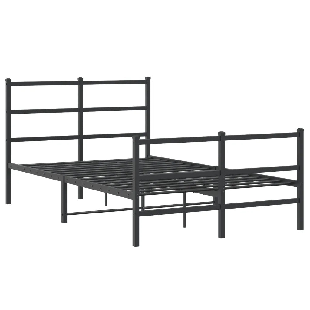 Giroletto con Testiera e Pediera Metallo Nero 120x190 cm
