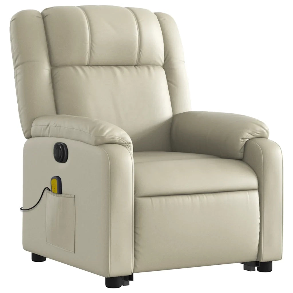 Poltrona Alzapersona Elettrica Reclinabile Crema in Similpelle 3205172