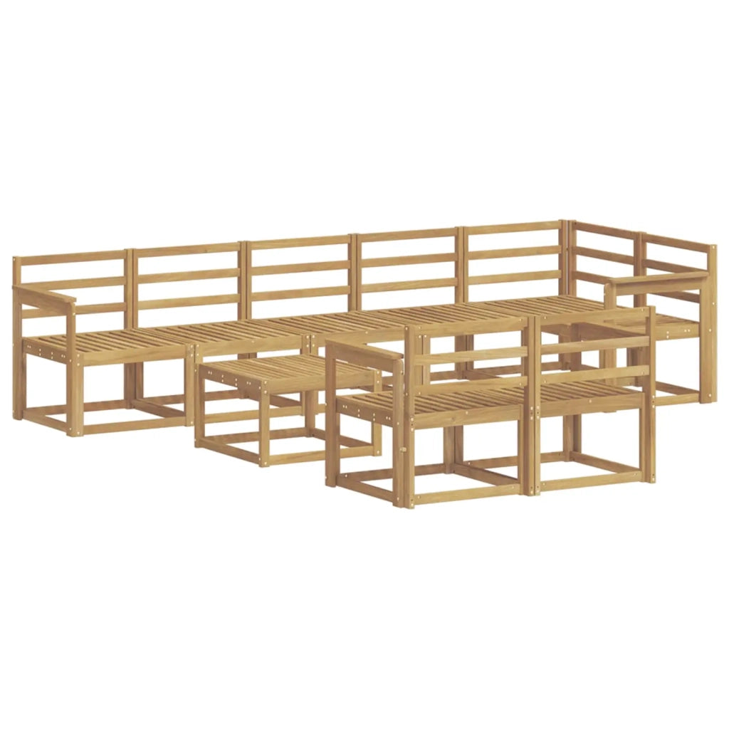 Set di divani da esterno 9 pcs Bianco Legno di Acacia Massello 3387828
