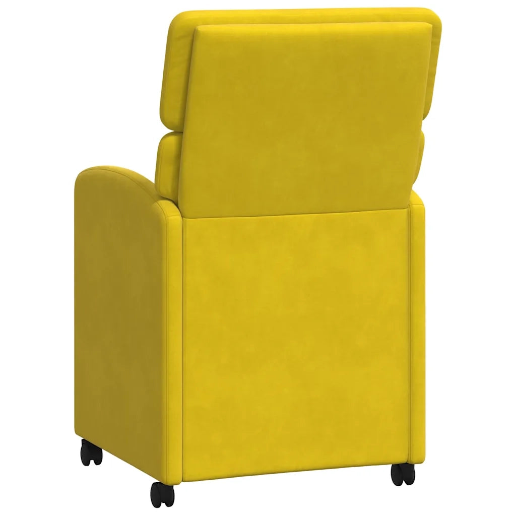 Sedie da Pranzo con Ruote 2 pcs Giallo 58 x 65 x 98 cm Velluto 42017881