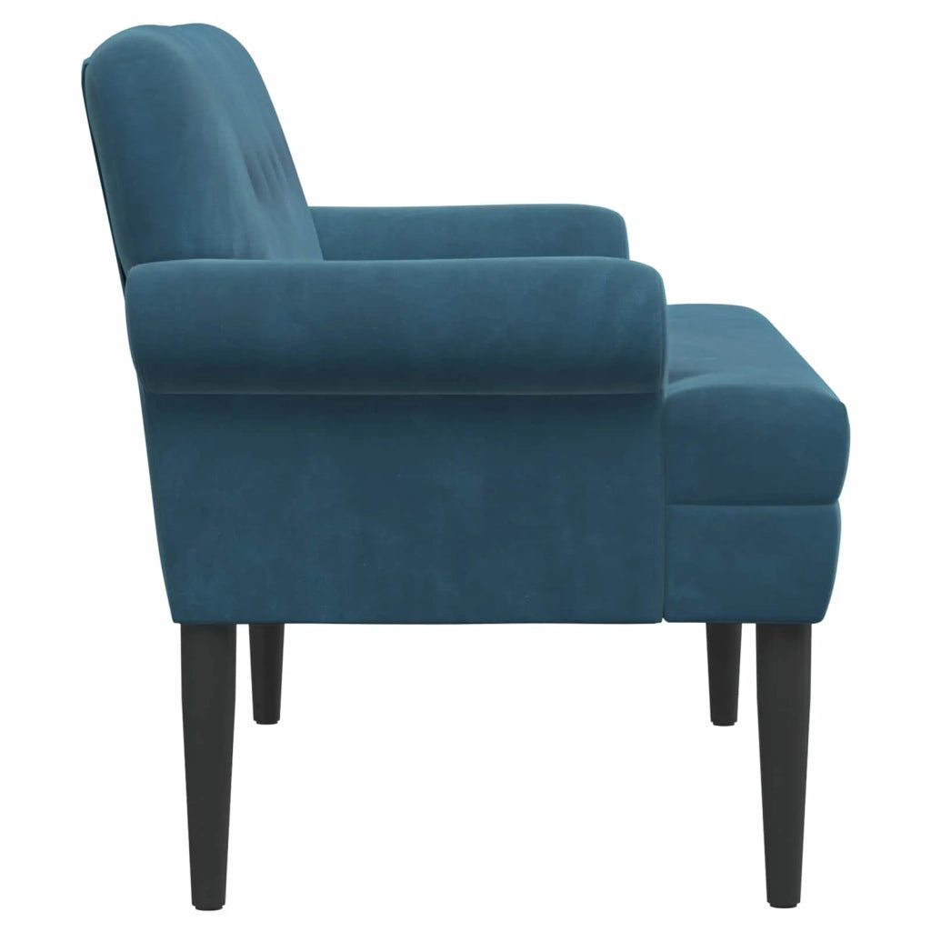 Loveseat con bottoni imbottiti Blu 120 x 66 x 78 cm Velluto 42041837