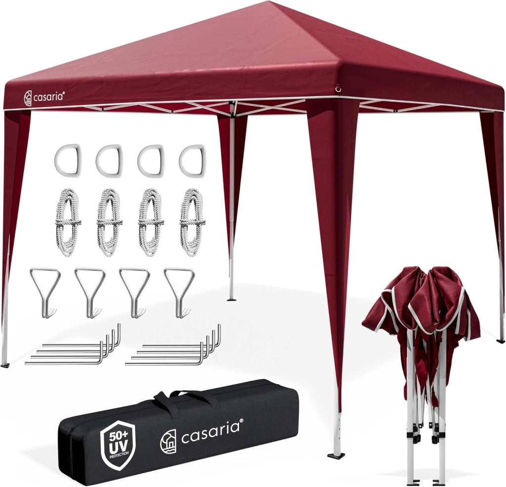 ® Padiglione Capri 3x3m Pieghevole Pop-Up Impermeabile per Giardino Tenda per Feste Fissa Rosso