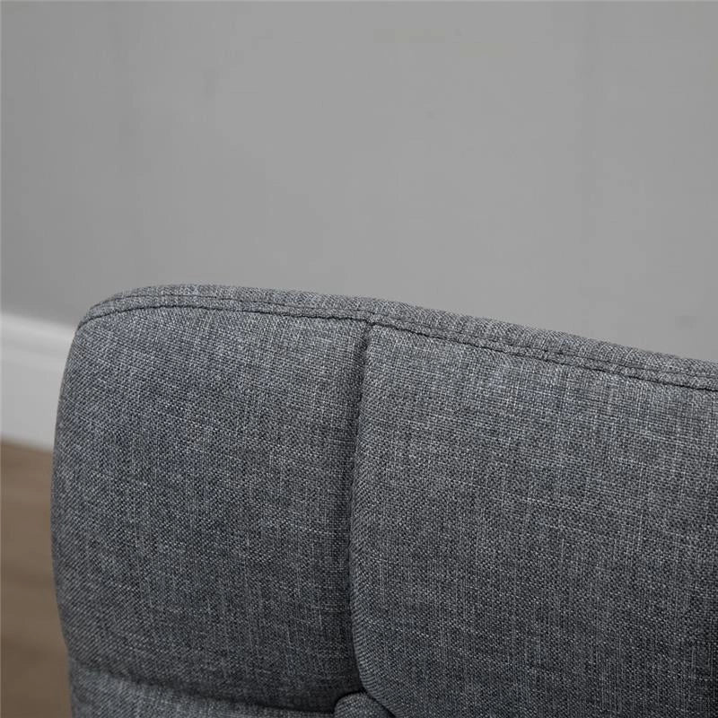SET 2 SGABELLI CON SEDUTA IMBOTTITA IN TESSUTO E GAMBE IN LEGNO GRIGIO