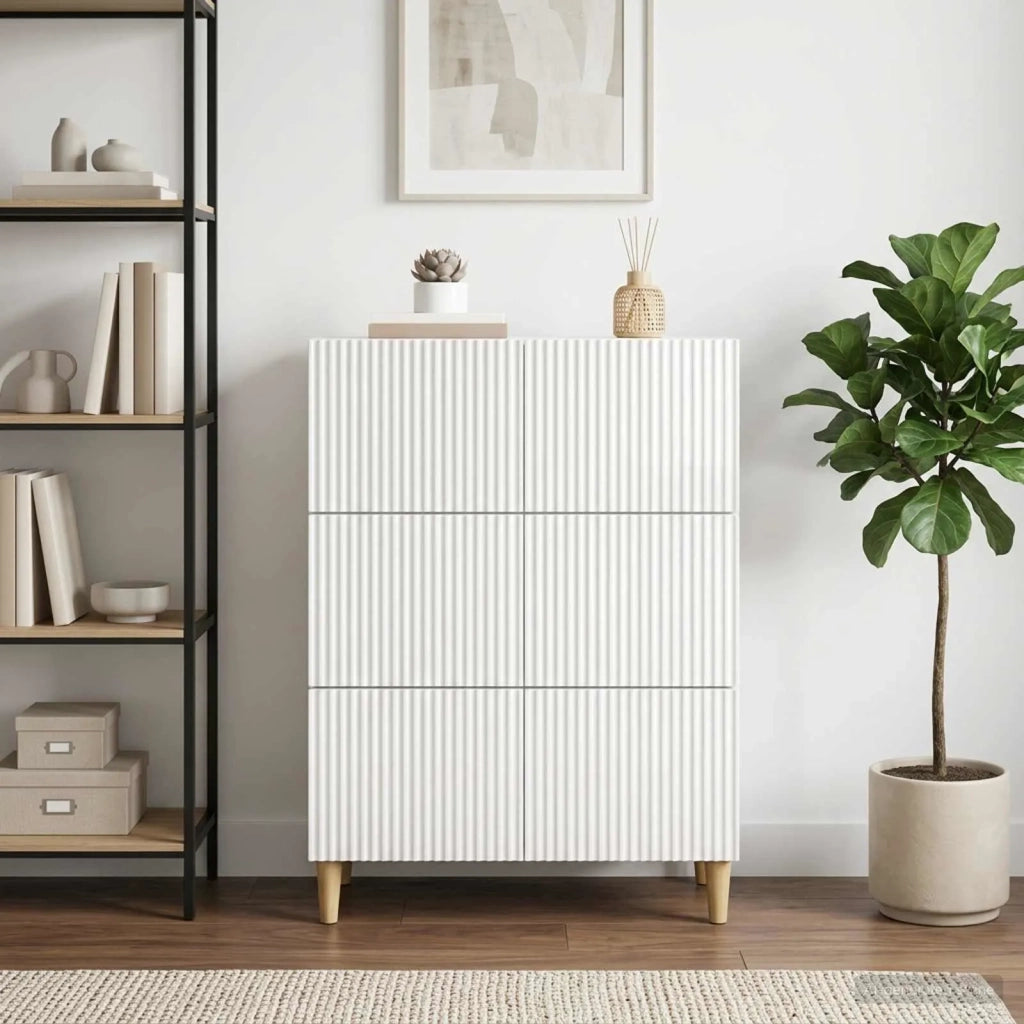 Mobile con Cassetti Bianco Lucido 66 x 34,5 x 90 cm 894609