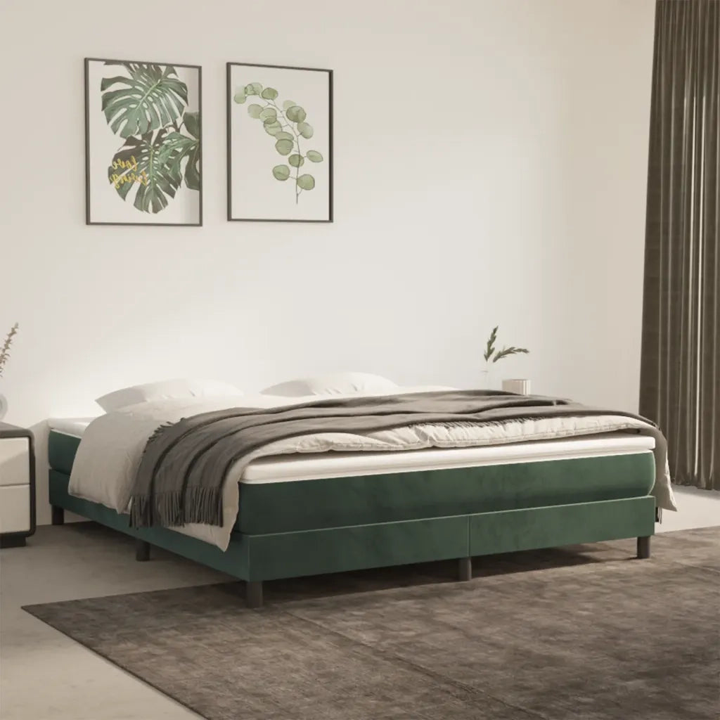 Materasso a Molle Insacchettate Rigidità Media Verde Scuro 180x200x20 cm in Velluto 347851
