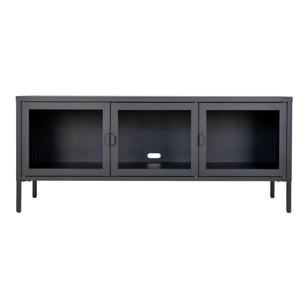 Mobile Porta TV Brisbane, Nero, Metallo, 40x130x55 cm