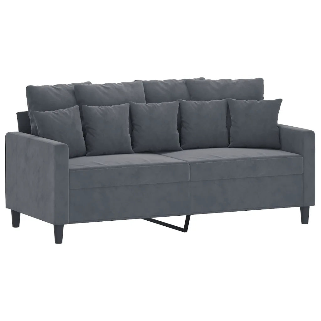 Set di Divani 2 pz con Cuscini Grigio Scuro in Velluto 3201701