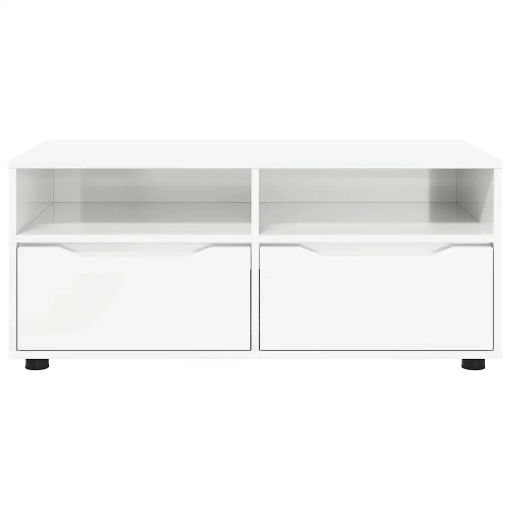 Mobile TV | Armadietto TV | Mobile Porta TV Bianco Lucido 100 x 48 x 43 cm Legno multistrato