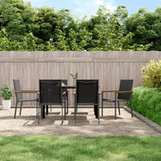 Sedie da Giardino 6 pz Nere 55x61,5x90 cm Textilene e Acciaiocod mxl 70269