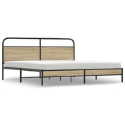 Letto matrimoniale | Letto per adulti | Giroletto senza Materaso in Metallo Rovere Fumo 200x200 cm