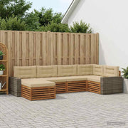 Set di divani da esterno 6 pz Naturale e Beige 3383581