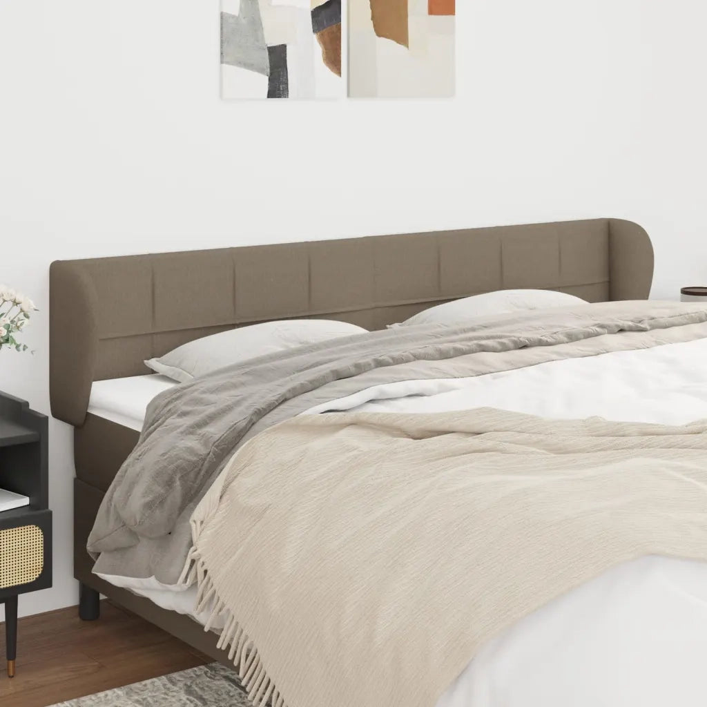Testiera ad Orecchio-Testata con Orecchie Tortora 203x23x78/88 cm in Tessuto 827084