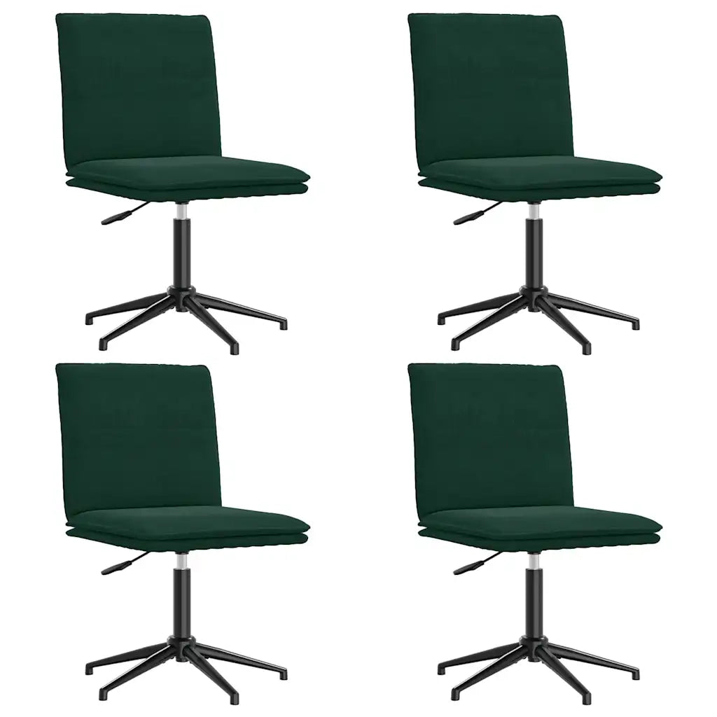 Sedie da Pranzo 4 pz Verde Scuro in Velluto 3315639