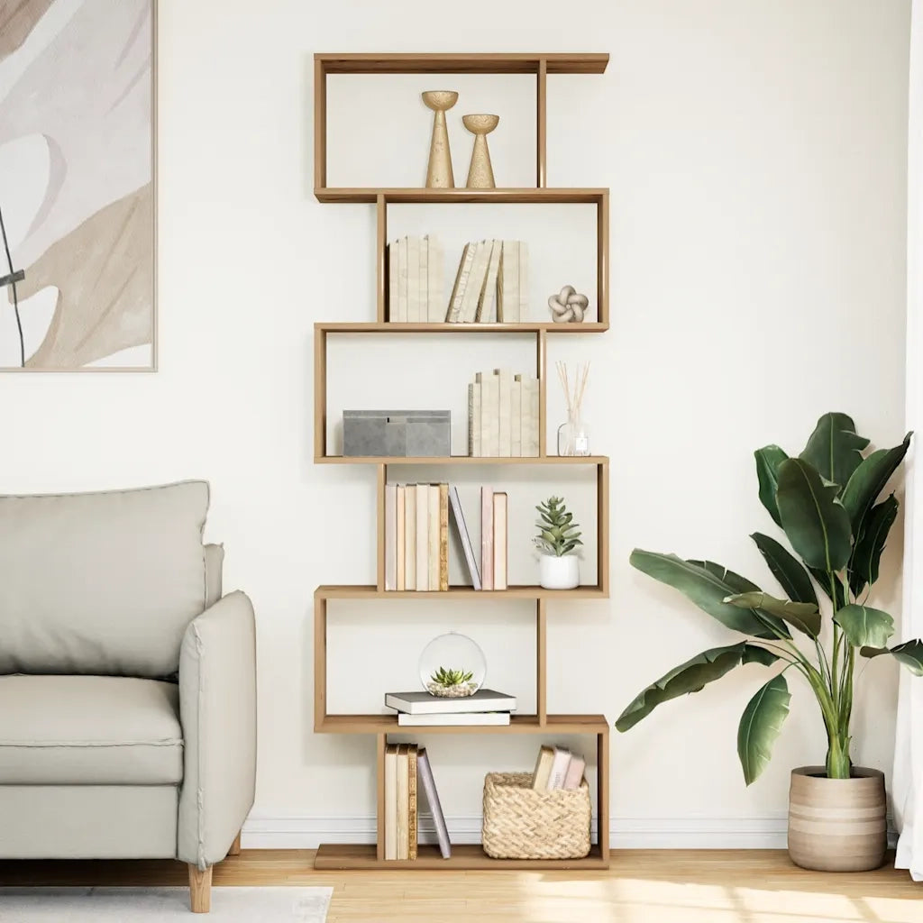 Libreria 6 Ripiani Rovere Artigianale 70x24x193 cm Truciolato