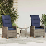 Sedia da giardino reclinabile 2 pcs Grigio e Blu Navy 42026867