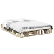 Letto matrimoniale | Letto per adulti | Giroletto Rovere Sonoma 140x200 cm in Legno Multistrato
