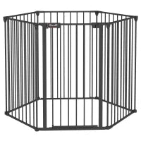 Cancellino per Cani Taglia Media Pieghevole e Modulabile in Metallo e Plastica, 123x102x90 cm, Nero