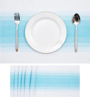 Set di tovagliette in cotone stile natalizio - set da 6 tovagliette lighblu a strisce - decorazione festiva e quotidiana per la tavola - 33 x 48 cm