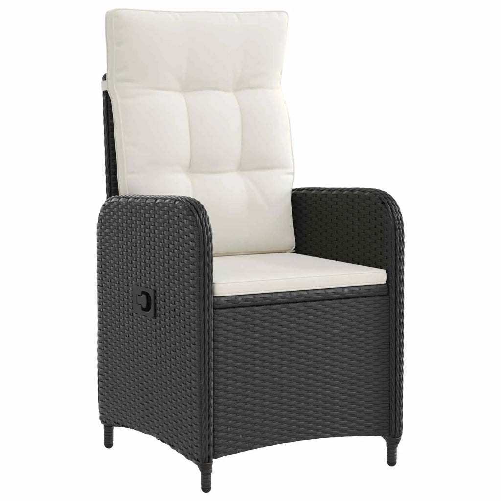 Set da pranzo per esterni 3 pz Nero e Bianco Crema polyrattan 3422402