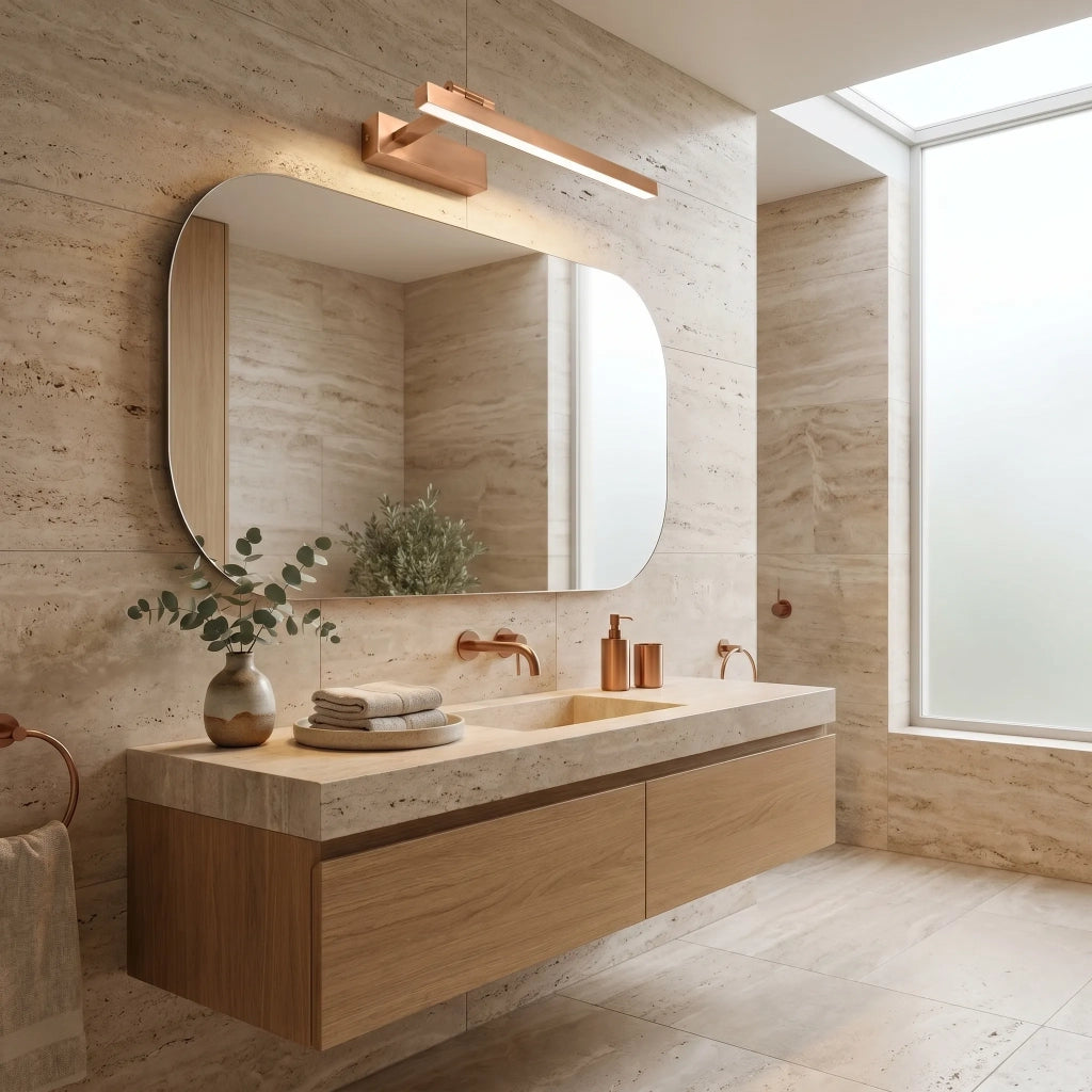 Applique Da Bagno Led Swe037-1w 40cm Brush Copper