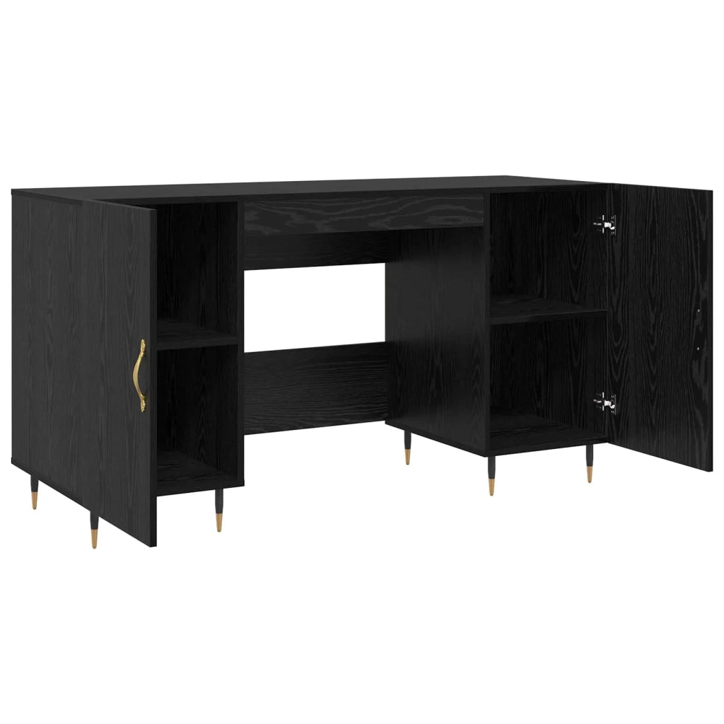 Scrivania Rovere nero 140 x 50 x 75 cm Legno multistrato 879524