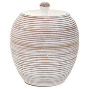 Scatola decorativa in poliresina bianca 19,5x19,5x23h cm