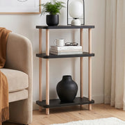 Scaffale da Terra Multiuso Nampernu a 3 Piani 62 x 40 x 18 cm - Nero [en.casa]