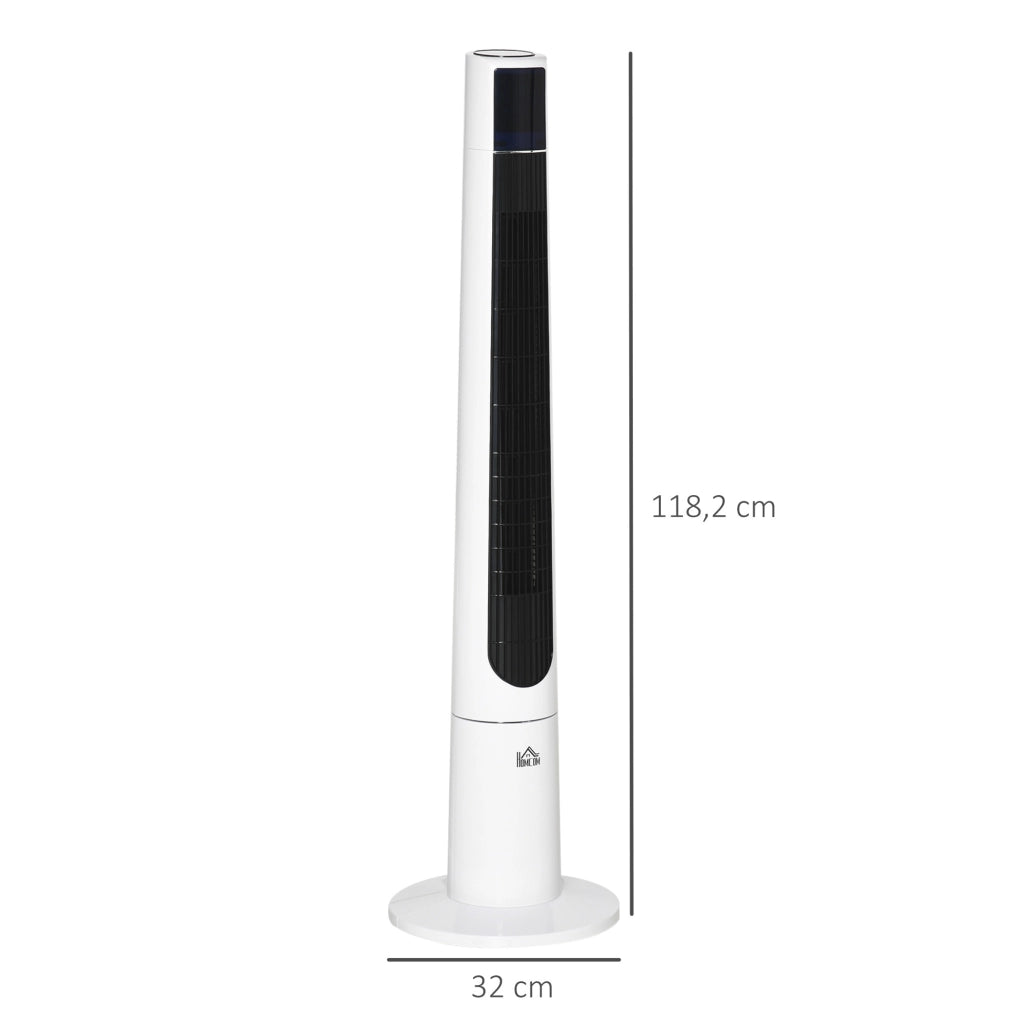 Ventilatore a Torre Silenzioso 50W ¨C Zephmum ¨C Bianco con Telecomando 3 Velocit¨¤