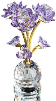 Paesaggio di cristallo blu con fiori, oggetto decorativo per casa e matrimonio, cristallo blu, decorazione per casa, oggetti da collezione