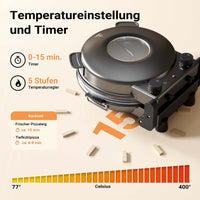 Forno pizza elettrico Ø32cm max 400°, con pietra refrattaria, vetro di controllo e timer