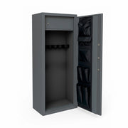 Armadio Blindato In Acciaio Per Armi Portafucili Con Serratura Digitale Tesoretto Chiave Tasca Porta Oggetti Cassaforte Sicura Grigio Scuro 148x40x28 Cm 7 Posti Versione 10