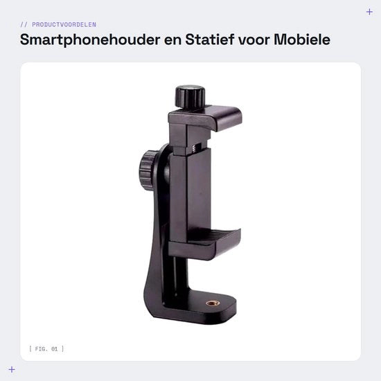 Supporto universale per smartphone - Stativo - Monopodo - Selfiestick - Design ergonomico - Sicuro e affidabile - Supporto per telefono cellulare