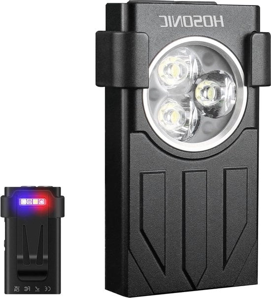 Miniportatile a LED con luce UV e magnetico, 1100 lumen, caricabile via USB-C, acqua e shock resistente, con 3 colori (bianco, rosso e blu)
