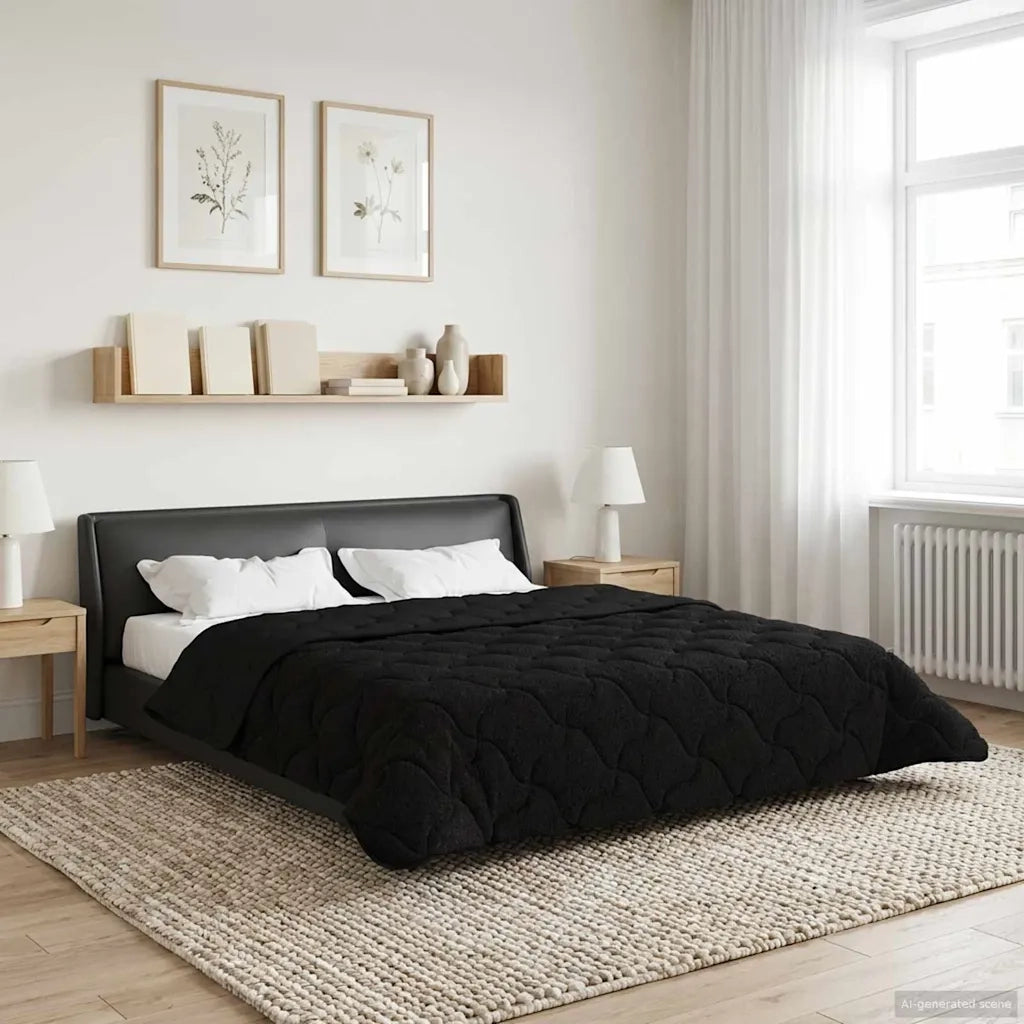 Piumone Completo Annuale Trapuntato Nero 200 x 220 cm