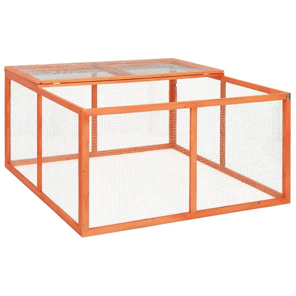 Gabbia per conigli 124 x 120 x 60 cm in legno massello di abete 02_0000579