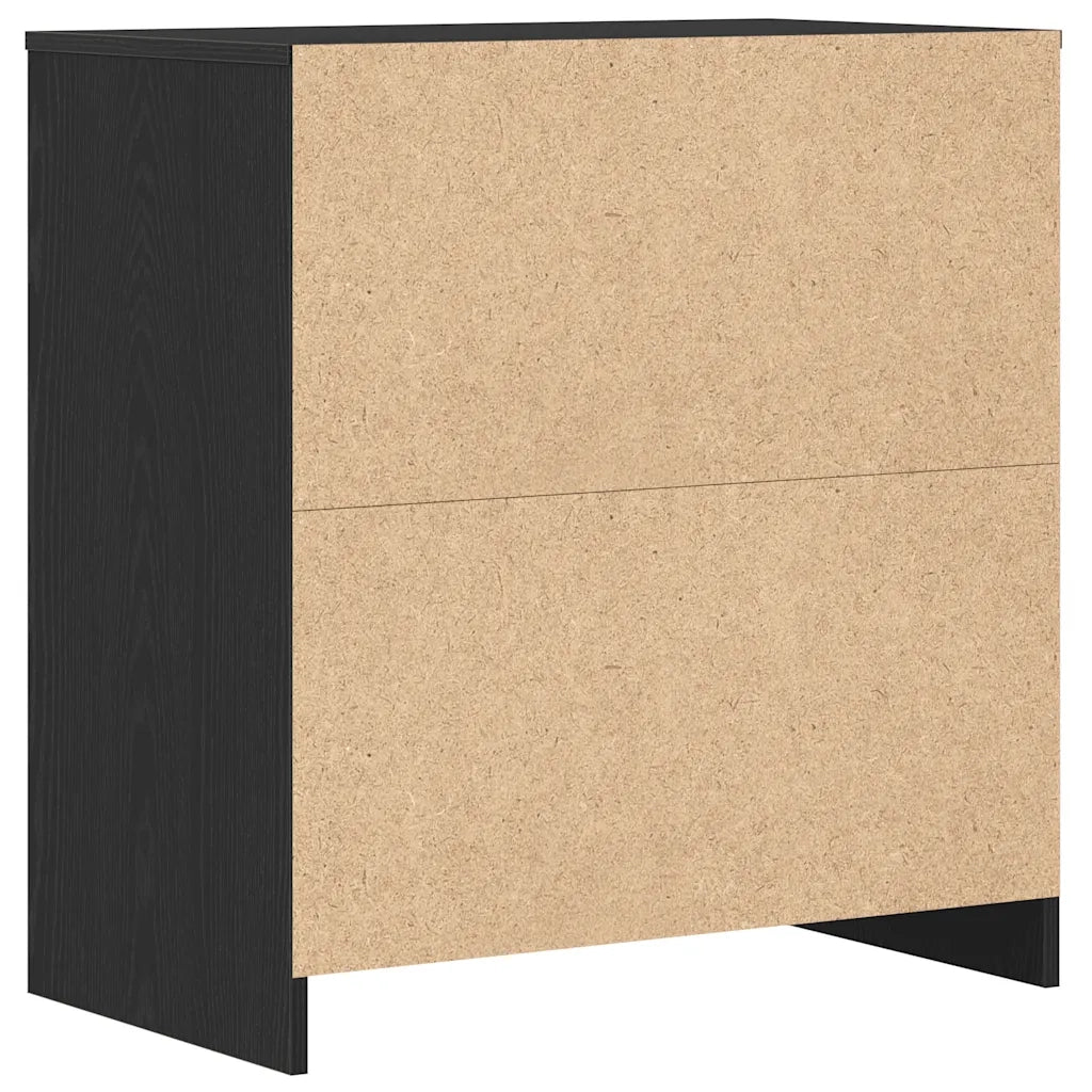 Credenza Rovere Nero 70x41x75 cm in Legno Multistrato 862083